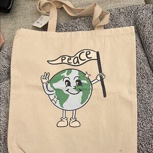 Peace Earth Canvas Tote Bag